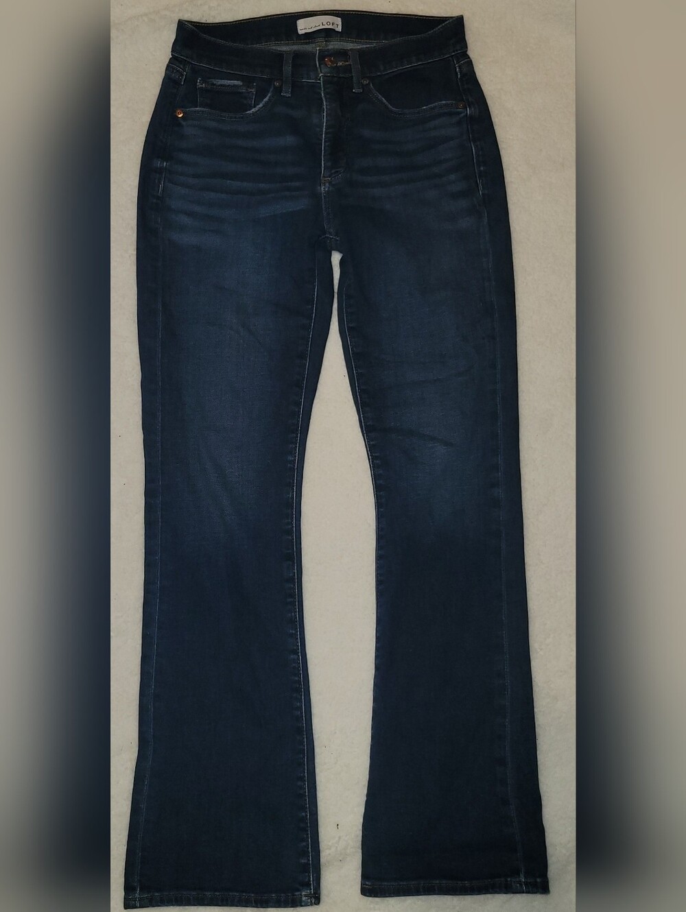 LOFT Modern Flare Jeans Womens 26 Dark Wash Stretch Bootcut Denim